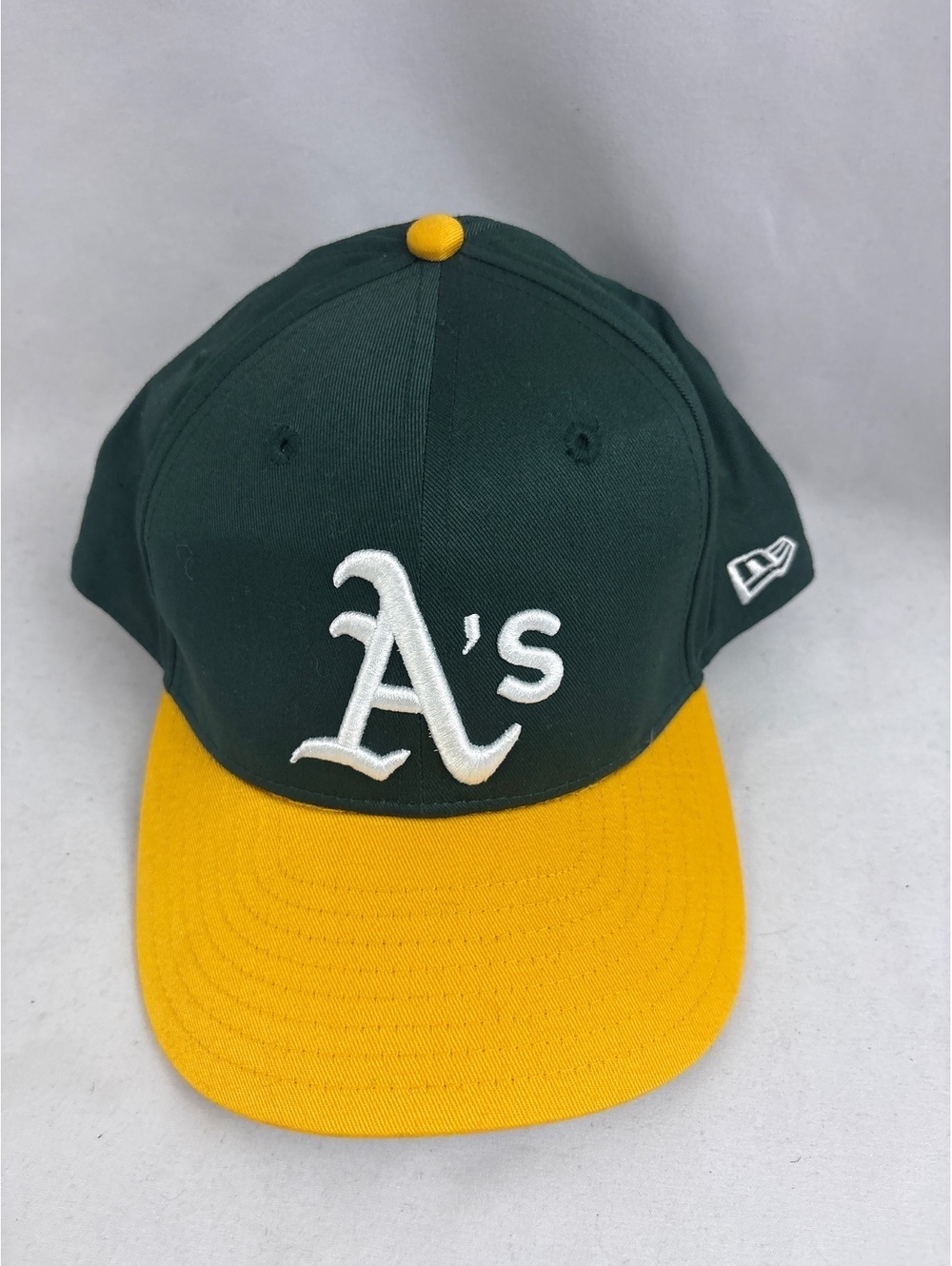 Vintage New Era Oakland Athletics Green and Yellow Snapback Baseball Cap Hat MLB